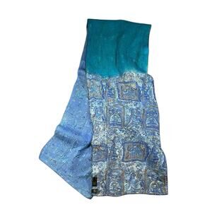 Pomegranate Moon Goddess Silk Wool Scarf - 12”x68”